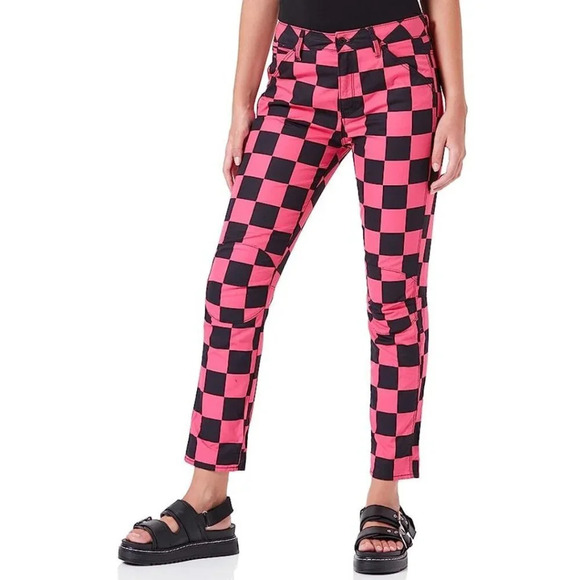 G-Star Pants - NWT G-Star Raw Women Jeans 5622 3D Mid Waist Boyfriend Pink Chef's Check Print